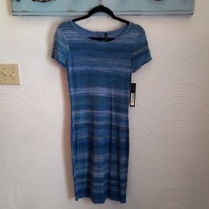 NWT Andrew Marc Bodycon Midi Dress Blue size S